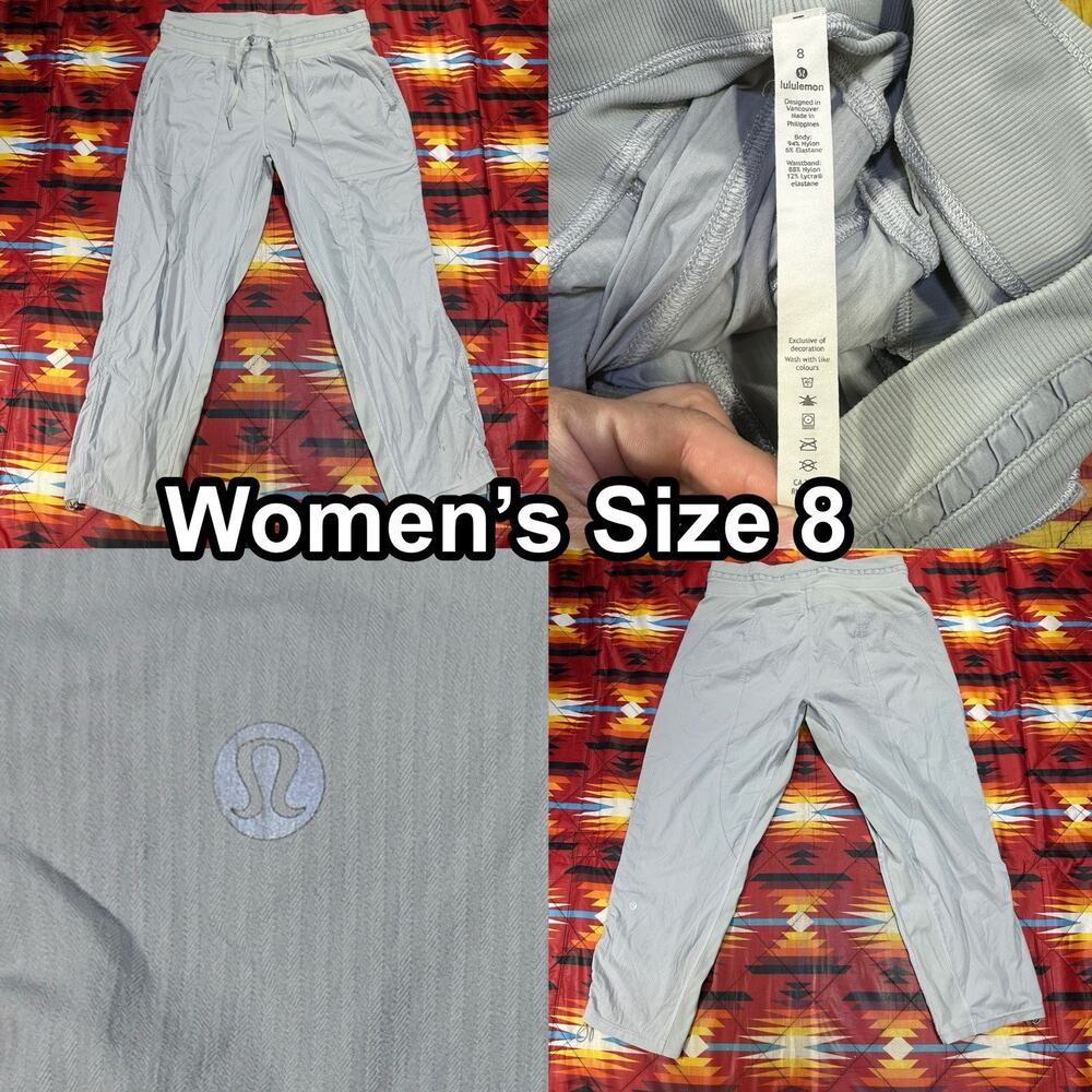 Lululemon Women’s Size 8 Dance Studio Mid Rise Cropped Gray Pant Adjustable